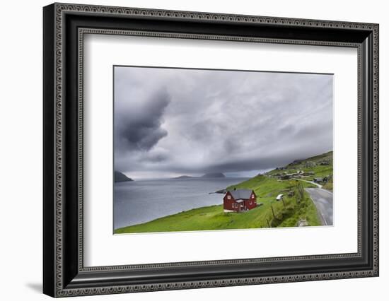 Village Velbastadur, Velbastathur. Denmark, Faroe Islands-Martin Zwick-Framed Photographic Print
