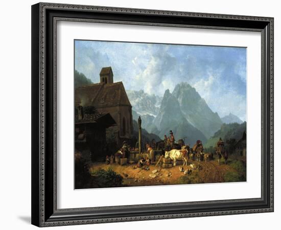 Village Well-Heinrich Burkel-Framed Giclee Print