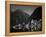 Village with Mountains and Lake, Hallstatt, Salzkammergut, Austria-Steve Vidler-Framed Premier Image Canvas