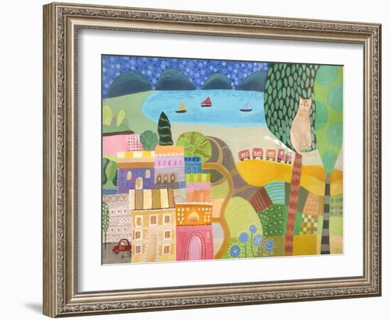 Village with Train-Nathaniel Mather-Framed Giclee Print