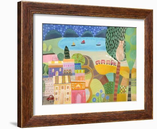 Village with Train-Nathaniel Mather-Framed Giclee Print