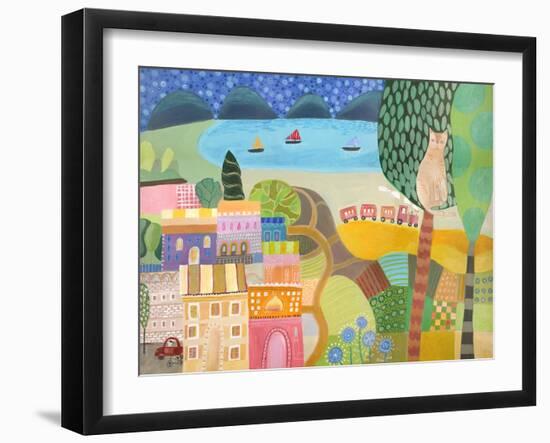 Village with Train-Nathaniel Mather-Framed Giclee Print