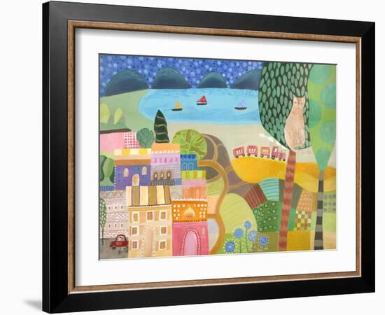 Village with Train-Nathaniel Mather-Framed Giclee Print