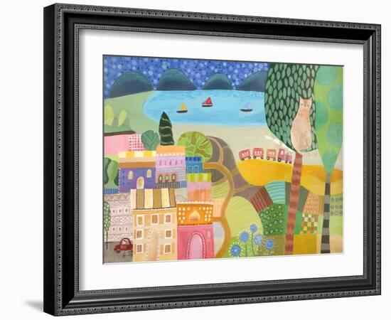 Village with Train-Nathaniel Mather-Framed Giclee Print