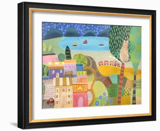 Village with Train-Nathaniel Mather-Framed Giclee Print