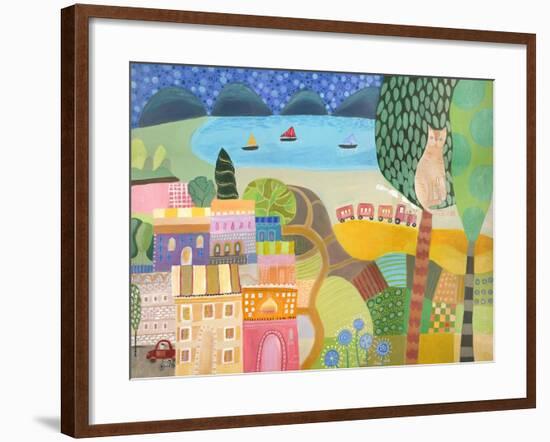 Village with Train-Nathaniel Mather-Framed Premium Giclee Print