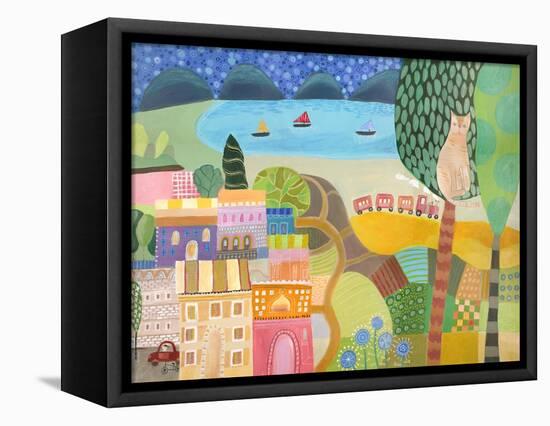 Village with Train-Nathaniel Mather-Framed Premier Image Canvas