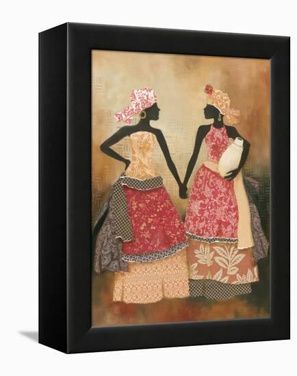 Village Women I-Carol Robinson-Framed Stretched Canvas