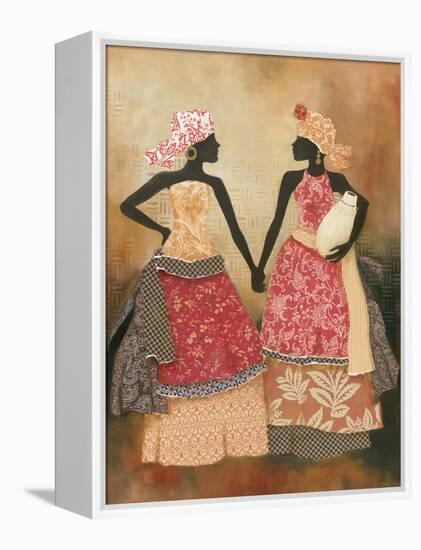 Village Women I-Carol Robinson-Framed Stretched Canvas