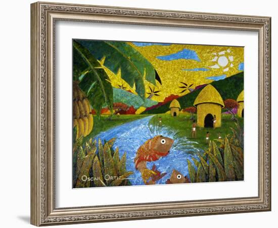 Village-Oscar Ortiz-Framed Giclee Print