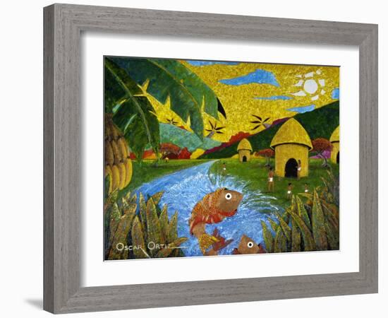 Village-Oscar Ortiz-Framed Giclee Print