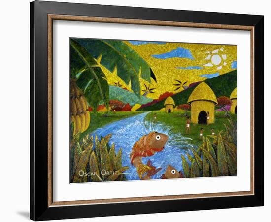 Village-Oscar Ortiz-Framed Giclee Print