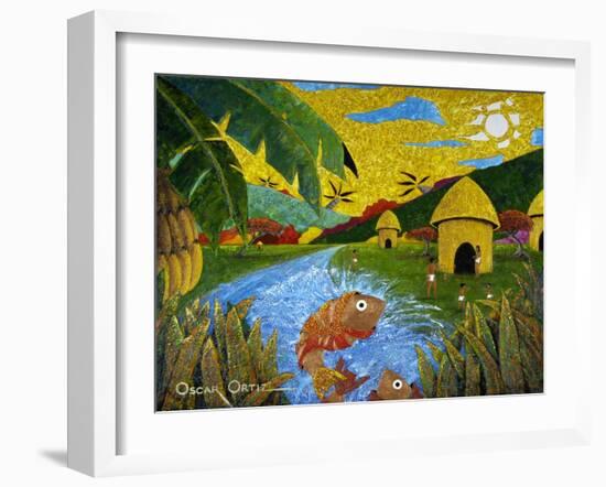 Village-Oscar Ortiz-Framed Giclee Print