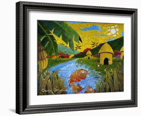 Village-Oscar Ortiz-Framed Giclee Print