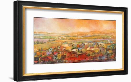 Villaggio delle Colline-Tebo Marzari-Framed Art Print