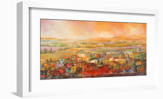 Villaggio delle Colline-Tebo Marzari-Framed Art Print