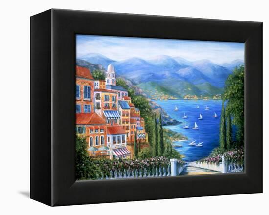 Villaggio Italiano Sul Lago-Marilyn Dunlap-Framed Stretched Canvas