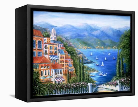 Villaggio Italiano Sul Lago-Marilyn Dunlap-Framed Stretched Canvas