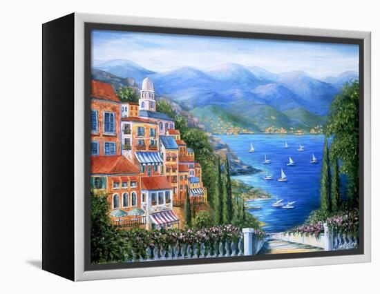 Villaggio Italiano Sul Lago-Marilyn Dunlap-Framed Stretched Canvas