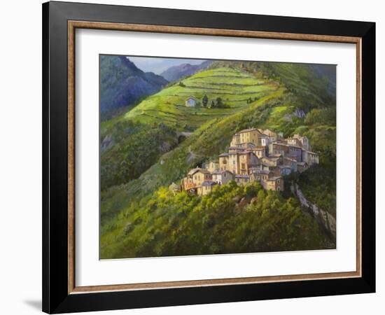 Villaggio sui monti-Adriano Galasso-Framed Art Print