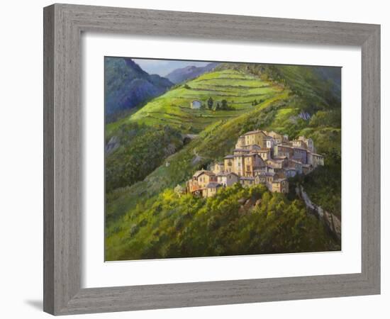 Villaggio sui monti-Adriano Galasso-Framed Art Print