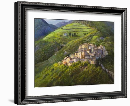 Villaggio sui monti-Adriano Galasso-Framed Art Print