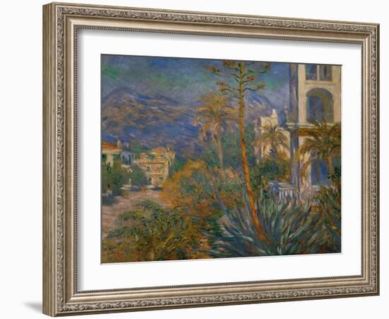 Villas at Bordighera, Italy Canvas, on loan from GAN.-Claude Monet-Framed Giclee Print