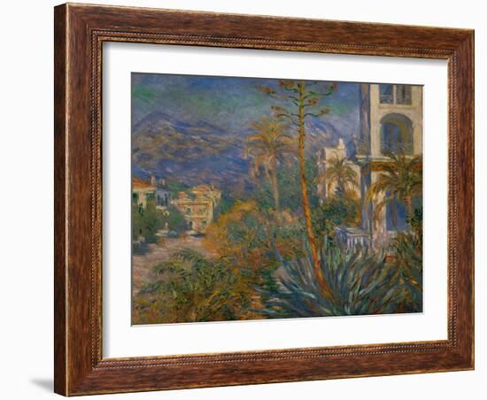 Villas at Bordighera, Italy Canvas, on loan from GAN.-Claude Monet-Framed Giclee Print