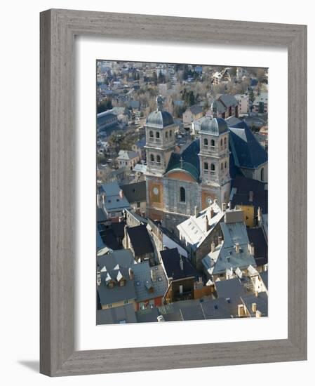 Ville Haute from the Fort du Chateau, Briancon, Haut Alpes, French Alps, France-Walter Bibikow-Framed Photographic Print