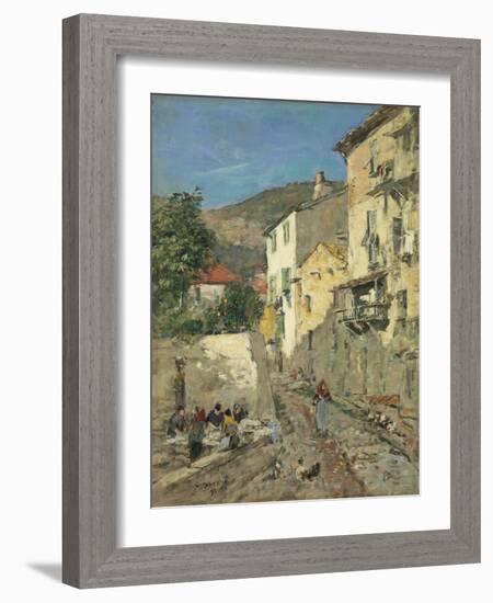 Villefranche, 1892 (Oil on Board)-Eugene Louis Boudin-Framed Giclee Print