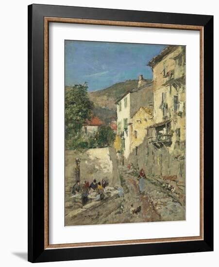 Villefranche, 1892 (Oil on Board)-Eugene Louis Boudin-Framed Giclee Print