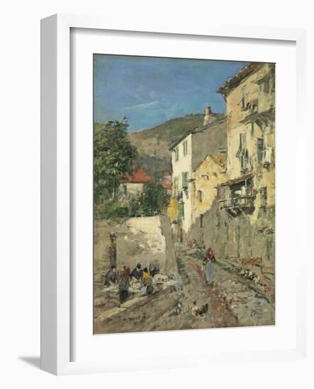 Villefranche, 1892 (Oil on Board)-Eugene Louis Boudin-Framed Giclee Print