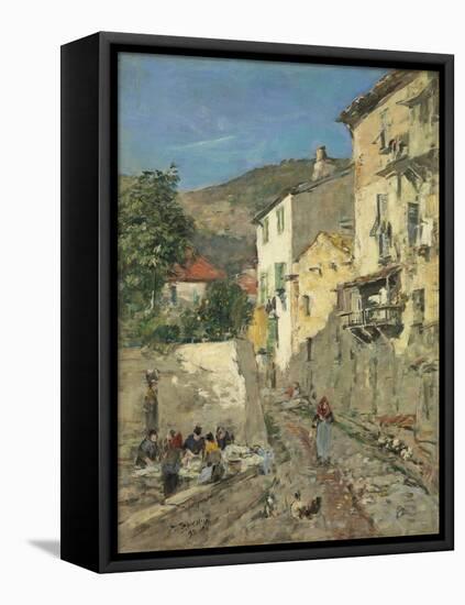 Villefranche, 1892 (Oil on Board)-Eugene Louis Boudin-Framed Premier Image Canvas