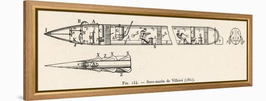 Villeroi Submarine 1861-null-Framed Stretched Canvas