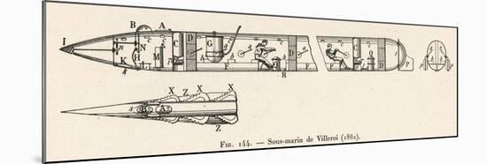 Villeroi Submarine 1861-null-Mounted Art Print