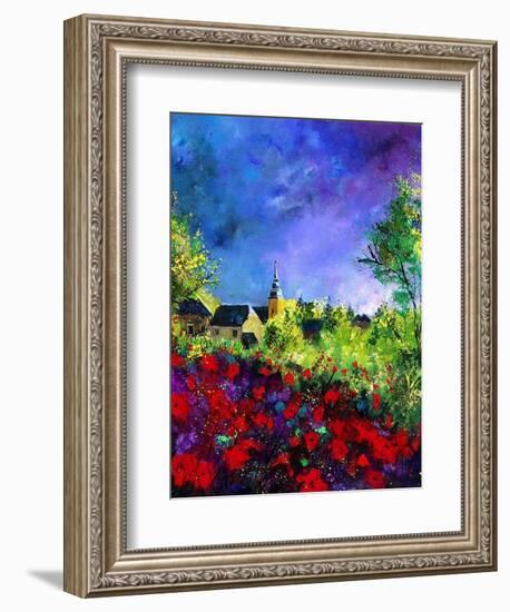 villers red poppies-Pol Ledent-Framed Art Print