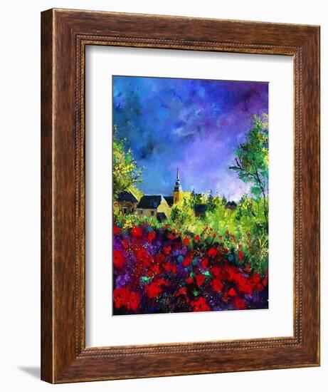 villers red poppies-Pol Ledent-Framed Art Print