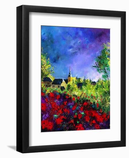 villers red poppies-Pol Ledent-Framed Art Print