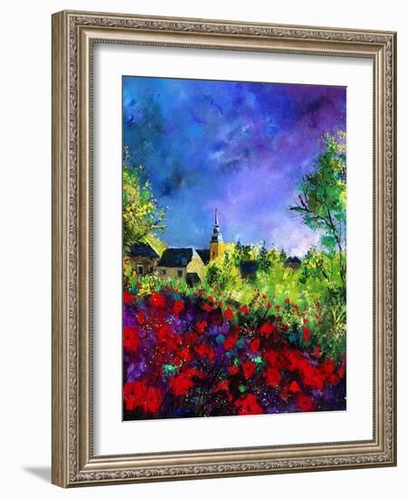 villers red poppies-Pol Ledent-Framed Art Print