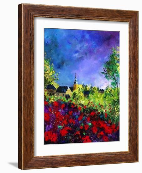 villers red poppies-Pol Ledent-Framed Art Print