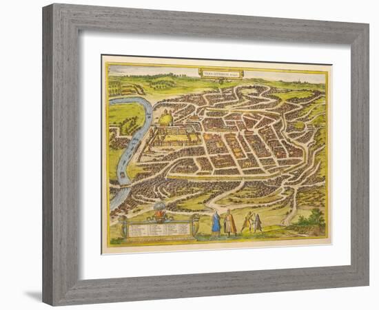 Vilnius (From Urbium Praecipuarum Mundi Theatrum Quintum by Georg Brau), 1580s-Frans Hogenberg-Framed Giclee Print