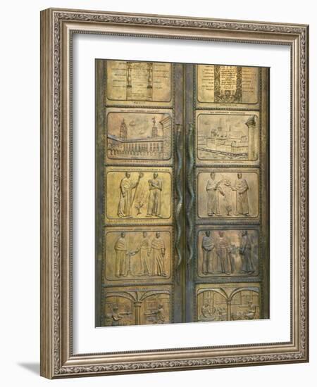 Vilnius University Gate Decorated with Bronze Carving, Vilnius, Lithuania-Keren Su-Framed Photographic Print