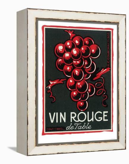 Vin Rouge De Table Wine Label - Europe-Lantern Press-Framed Stretched Canvas