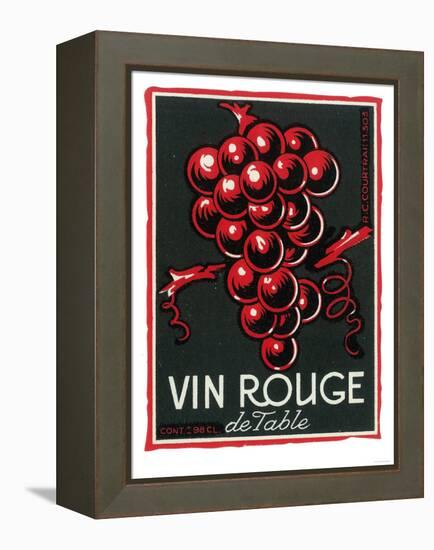 Vin Rouge De Table Wine Label - Europe-Lantern Press-Framed Stretched Canvas