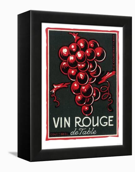 Vin Rouge De Table Wine Label - Europe-Lantern Press-Framed Stretched Canvas