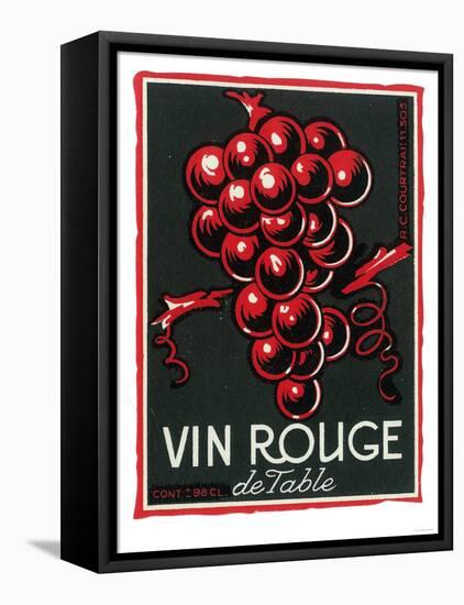 Vin Rouge De Table Wine Label - Europe-Lantern Press-Framed Stretched Canvas