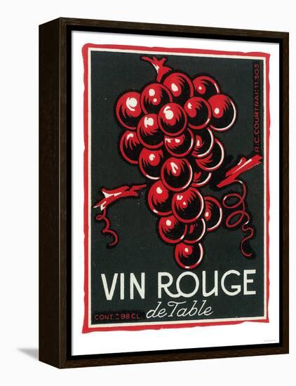 Vin Rouge De Table Wine Label - Europe-Lantern Press-Framed Stretched Canvas