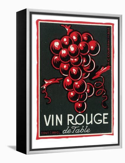 Vin Rouge De Table Wine Label - Europe-Lantern Press-Framed Stretched Canvas