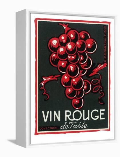 Vin Rouge De Table Wine Label - Europe-Lantern Press-Framed Stretched Canvas