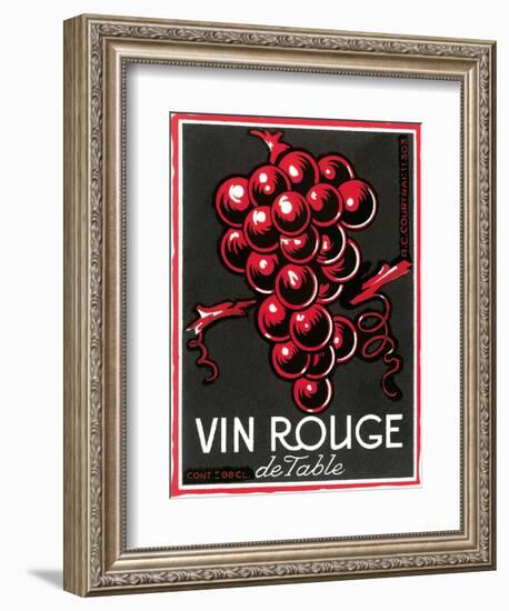 Vin Rouge Label-null-Framed Art Print